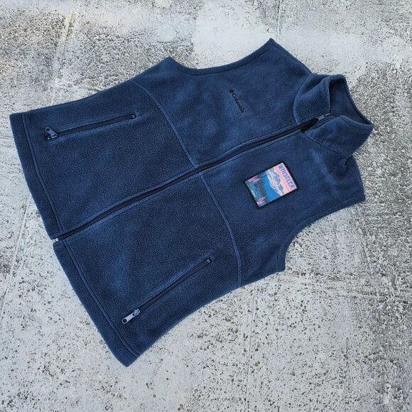 Columbia Women Vest Zip Up Blue Fleece Sleeve Less Jacket WHISTLER Coat Size M - Picture 5 of 10